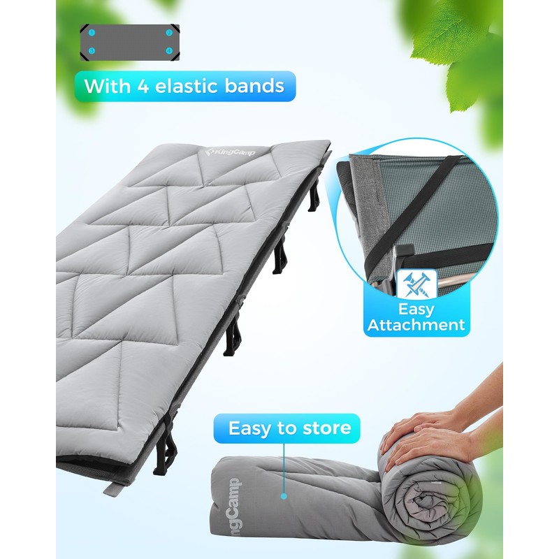 Kingcamp Cot Mattress, Soft Portable Sleeping Mat, Lightweight Non-Slip Comfortable