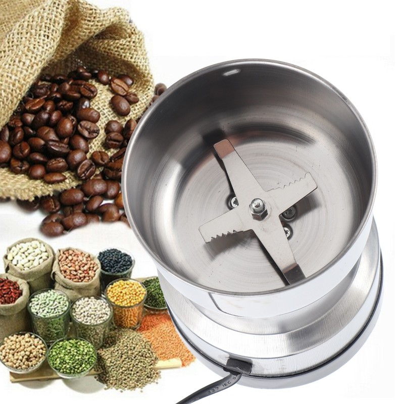 Stainless Steel Electric Spice Coffee Nut Grain Herb Grinder Crusher