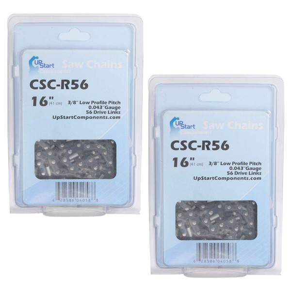 UpStart Components 2-Pack 16-Inch Chainsaw Chain Replacement for Greenworks 20322