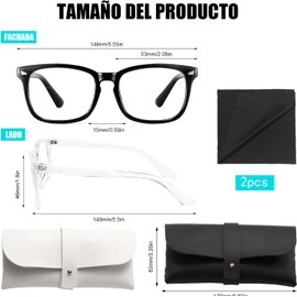3 Kit de Filtro de Luz Azul Gafas de Computadora para Estudiar Antifatiga de Lentes Gafas Anti UV para PC, Móvil, TV, Hombres y Mujer