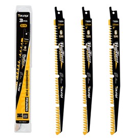 TOLESA Japanese Teeth Reciprocating Saw Blades 9 Inch, Wood Pruning Saw Blades 6TPI for Wet Wood, Triple Ground Teeth with U-Groove Design, Fast & Clean, 3PCS