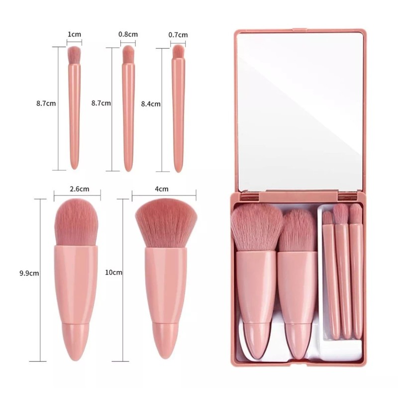 Okady Juego De Brochas De Maquillaje Mini De 5 Piezas