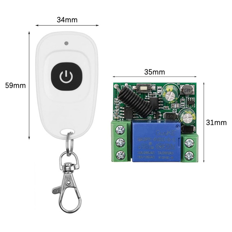 ZONADAH Relay Switch 433MHz Remote Control Switch Single Channel Relay