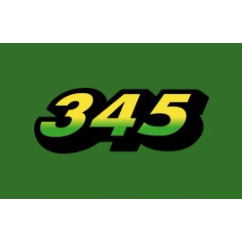 Aftermarket 345 Lawn Tractor Lawnmower Hood Premium Vinyl Decal Set - 4.25" wide x 1.6" tall