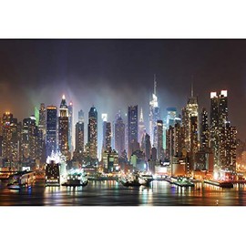 Xiaoterna 7x5ft New York City Landscape Photography Background City Night Landscape Outdoor View Backdrop Luxurious Ship Bokeh Backdrop Party Decoration Adult Kid Portrait Studio Props