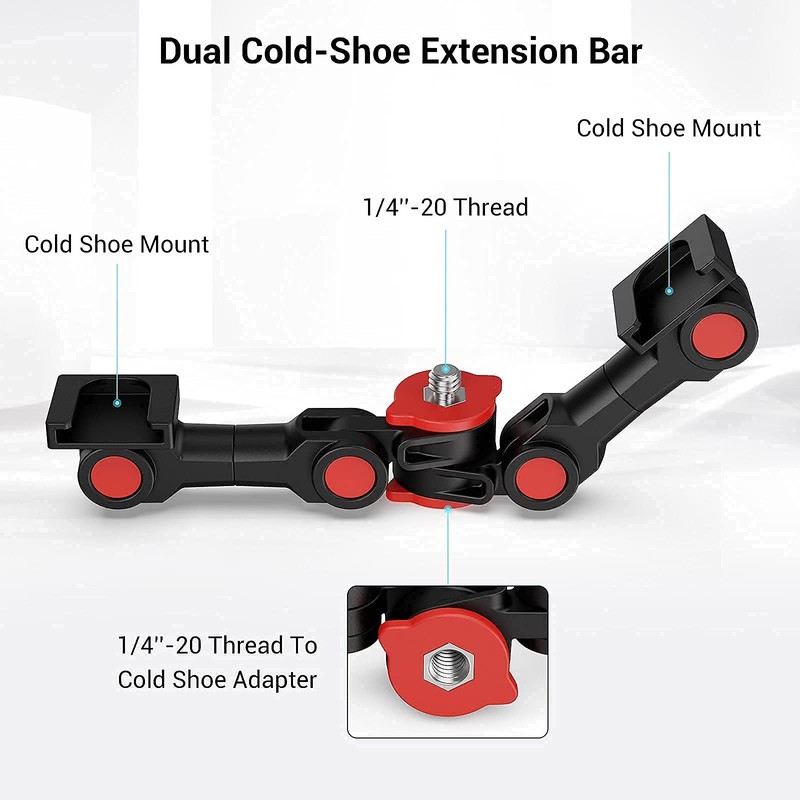 Dual Cold Shoe Mount by SmallRig, Extension Bar Universal Cold