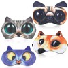 Hpmjz 4 Pcs Funny Sleep Mask Cat Dog Sleeping Eye