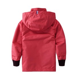 Hiheart Boys Girls Waterproof Rain Jackets Lightweight Hooded Cotton Lined Raincoats Red 4T