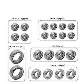 TREAL Steel Complete Bearings Set (22pcs) Upgrades for 1/18 TRX-4M