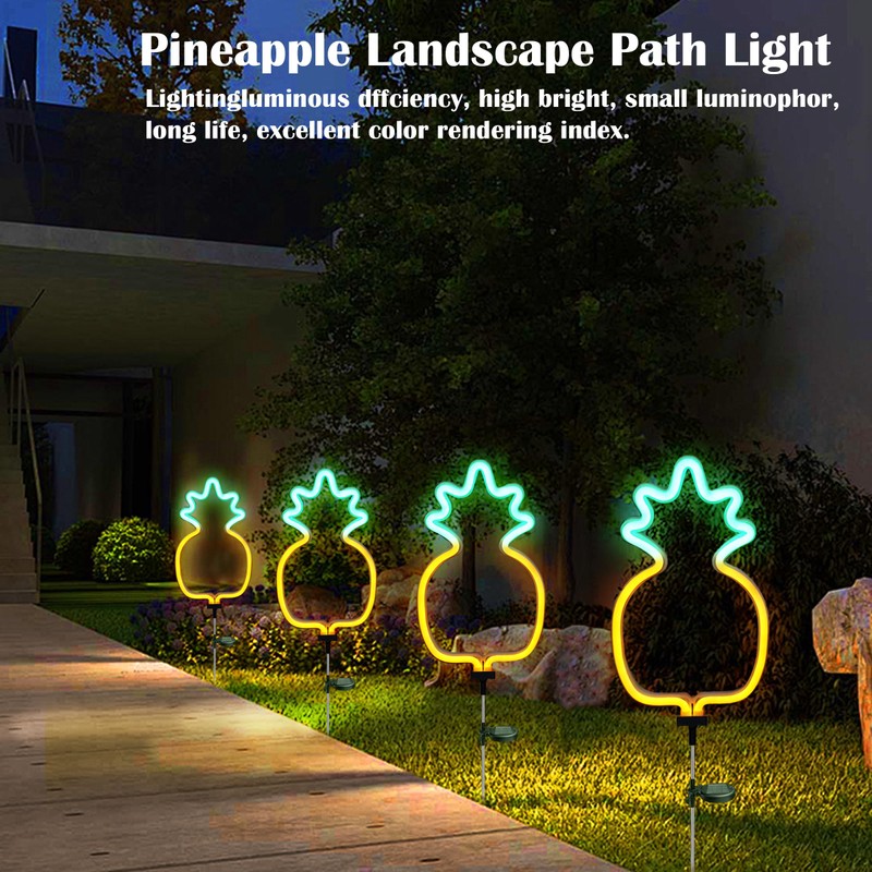 SunKite Pineapple Solar Garden Lights Solar Decorative Stake Lights Outdoor