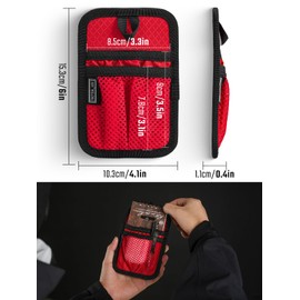 TACTICAL_GEEK TCM4 Mini EDC Organiser Board, Backpack Accessories with Smooth Hook Back, Utility Admin Pocket Insert Plate, Modular Organiser with Open Pocket & Mesh Pocket, Red