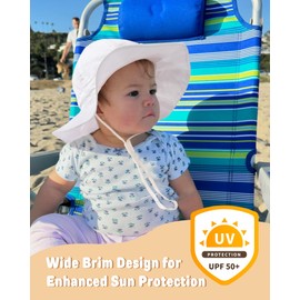 FURTALK Baby Sun Hat Toddler Girls Bucket Beach Hat Wide Brim UPF 50+ Adjuatable Travel Beach Essentials