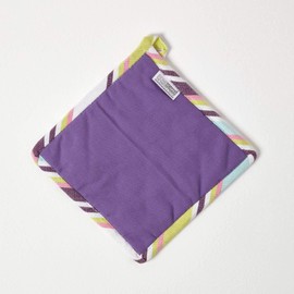 HOMESCAPES - Pure Cotton Pot Holder - Plain Purple 20 x 20 cm - Fully Coordinated Washable Kitchen Linen