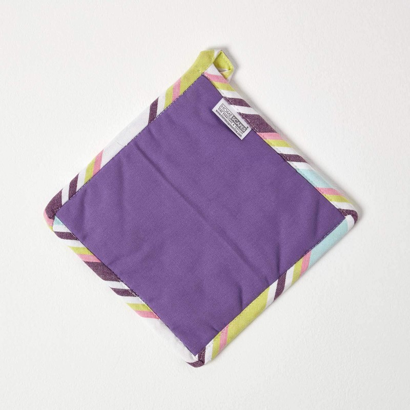 HOMESCAPES - Pure Cotton Pot Holder - Plain Purple 20