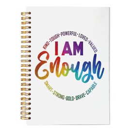 VNWEK Inspirational Notebook,I am Enough Journal,Affirmation Journal,Inspirational Quotes Spiral Notebook Journal 5.5x8.3 Inch,Inspirational Journal,Motivational Journal,Motivational Notebooks