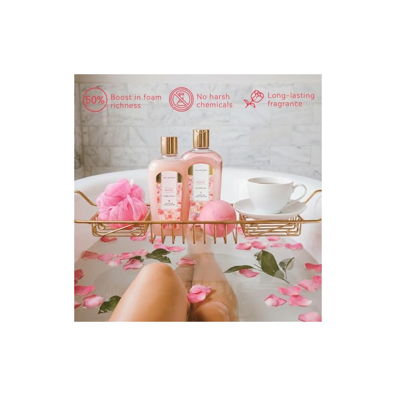Cesta de Regalo Spa Luxetique Rose Fragrance Premium 8pc Gift