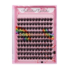 Bodermincer Lashes Clusters 14+16mm Mixed Lashes Extension Kit lashes clusters Lashes Wispy Eyelash Extension Individual Eyelash Bunche (14+16mm Mixed)