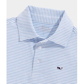 vineyard vines Boys' Bradley Stripe Sankaty Polo, Ocean Breeze Tejeda, X-Large