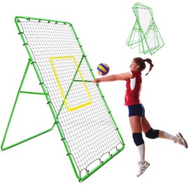 Halloscume Volleyball Rebounder Net Volleyball Bounce Back Net Volleyball Rebounder Baseball Throwing Trainer for Adults Pitching Training Practice Soccer Softball Sport Equipment(Green)