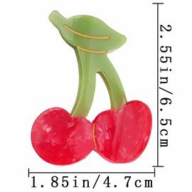 KuuGuu 2 PCS Cherry Hair Claw Clips Cute Cherry Hair Clip Stylish Fruit Barrettes Small Non-Slip Strong Jaw Clips Advanced Cellulose Acetate Headwear Elegant Unique Hair Accessories for Women Girls