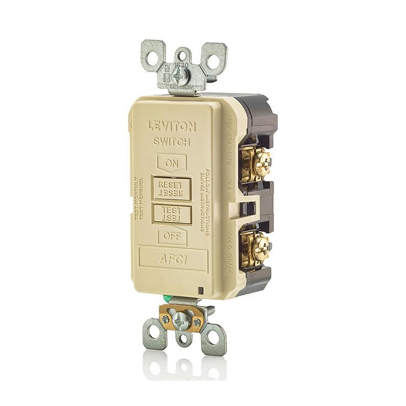 Leviton Blank Face AFCI, 20 Amp, Self Test, LED Indicator
