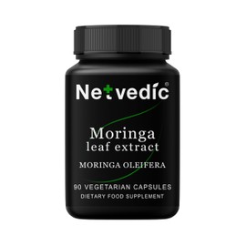 Netvedic Moringa Leaf Extract Capsules | 90 Veg Caps 400mg | Powerful Rich Green Superfood | Natural Metabolism, Energy & Immune Support | Non-GMO & Gluten Free | Ayurvedic Supplement | 45 Days Supply