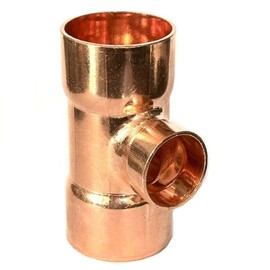 Tee Copper Reducer 3 Way Brass Pipe Pipe Assembly Welding Joint Reducing Adapter International Standard Copper Welding Tea Pipe Cooling Accessories (Diameter 18 x 12 x 18 mm)