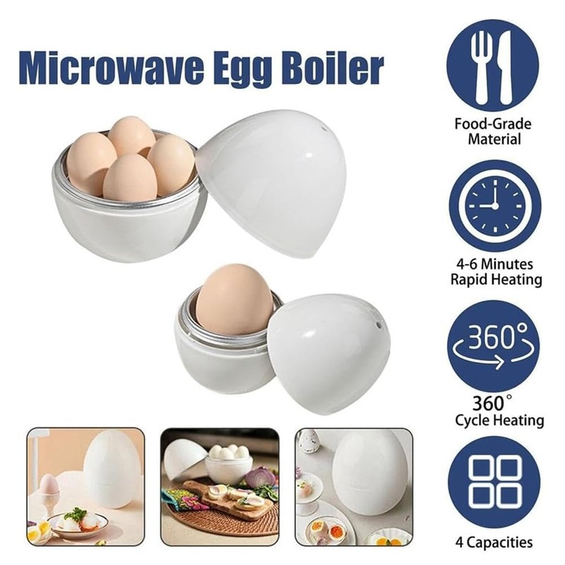 Microwave Egg Boiler 4 Egg Capacity Microwave Egg Cooker for