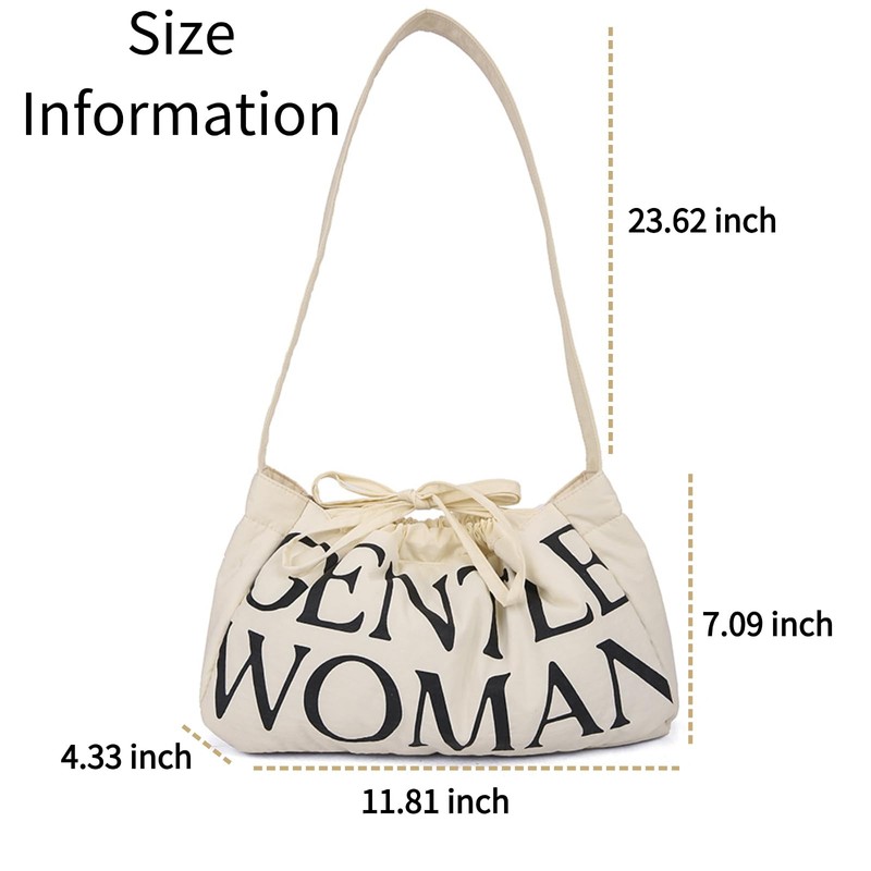 GENTLEWOMAN Drawstring Denim Slouch Bag with Snap Button Canvas Shoulder