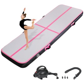 KIKILIVE Inflatable Air Gymnastics Tumbling Mat 10ft, Air Tumble Track Mat 4 inches Thickness with Electric Air Pump for Home Use/Training/Cheerleading/Yoga/Water/Beach/Park