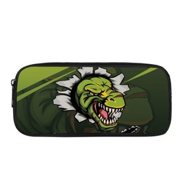 PJHEQOXE 3D Print Dinosaur Pencil Case School Supplies Small Capacity Holder Box Storage Bag Stuff for Kids Boys Marker Pouch Pen for School Office Green