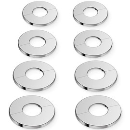NJCXOLA 8 Rosettes for Radiator Pipes, Tap Decorative Cover Split Triangle Valve Stainless Steel Snap-on Round Hole Gas Pipe Water Pipe Wall Hole Shade Clown Cover