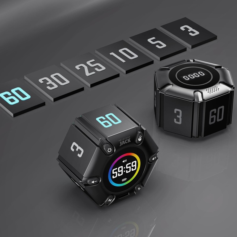 Jack Pomodoro Timer - Productivity Cube, Visual Focus Timer, Mute