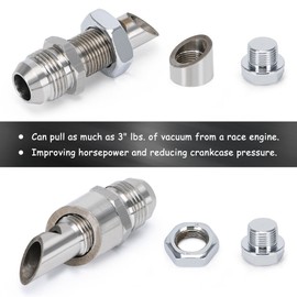 PQY SS E-VAC Exhaust Vacuum Scavenger Crank Case Vent Kit Catch Can Vent Universal