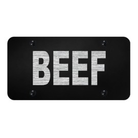 BLVD REFLECTIVE Diamond Etched Engraved BEEF Car Tag Front Vanity License Plate