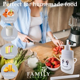 BPA Free, Silicone, Reusable Pouches for Toddlers 2 Pack Hippos, Easy to Clean Fill, Reusable Baby Food Pouches, Homemade Organic Smoothie, Puree, Applesauce, Yogurt, Refillable Food Pouches