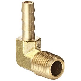 Barbed Connector BE-TOOL 1/8"x 10mm 90 Degree Elbow Connector Brass BSP Male Hose Pipe Joiner for Air/Fuel/Water (Pack of 2)