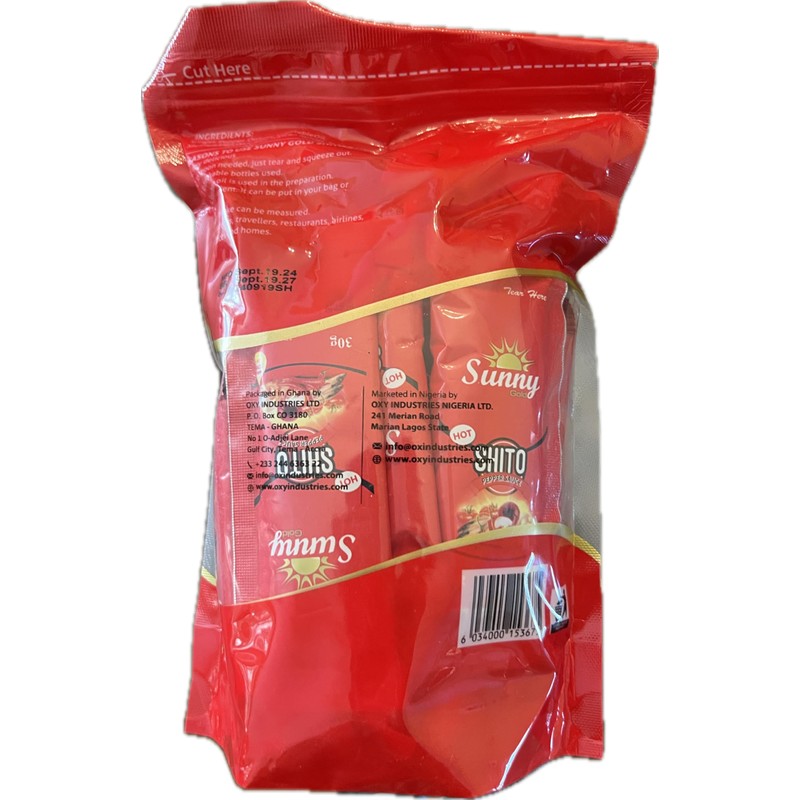 Sunny Hot Shito Pepper Sauce, 24 Sticks, 720g, Individual Packets