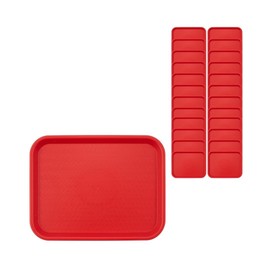 Carlisle FoodService Products CT101405 Cafe Standard Plastic Cafeteria/Fast Food Tray, NSF Certified, BPA Free, 14" Length x 10" Width, Red (Pack of 24)