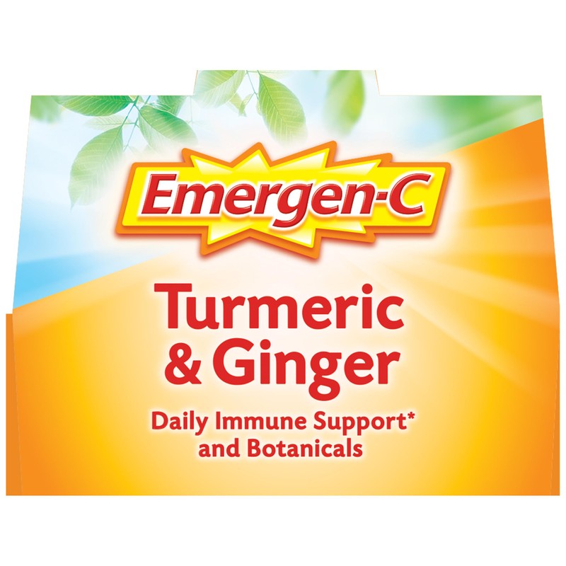 Emergen-C Citrus-Ginger Fizzy Drink Mix, Turmeric and Ginger, Immune Support,