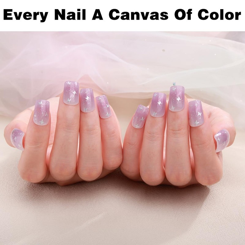 YiMistnnts Semi Cured Gel Nail Strips Works with Any Nail