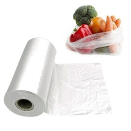 Bag Market | 9" x 14" Plastic Food Bags On A Roll - High Density Polythene - Fruit, Veg, Meat, Butcher, Sandwich (1 Roll - 500 Bags)