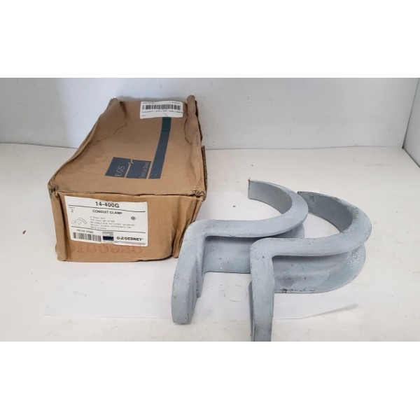 O-Z/GEDNEY 14-400G CONDUIT CLAMP, 4" MALLEABLE IRON, 1-HOLE RIGID (BOX
