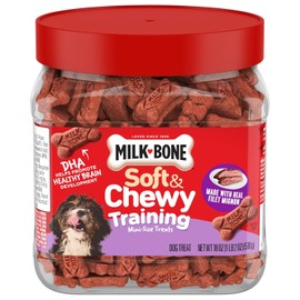 Milk-Bone Soft & Chewy Dog Training Treats Made with Real Filet Mignon, Mini Size, 18 Oz. Bag