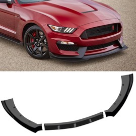 Front Bumper Lip Splitter Spoiler Compatible with 2015-2017 F-ord Mustang Front Lip Spoiler Glossy Black (ABS) Mustang Gt Front Bumper Lip Spoiler Air Chin Body Kit Splitter