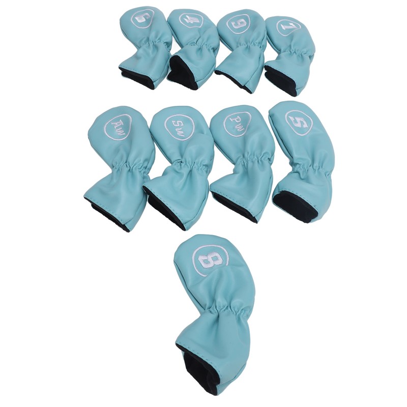 9pcs Golf Club Cover PU Leather Stylish Portable Golf Head