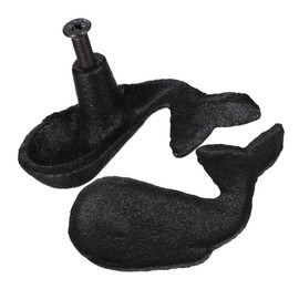 COHEALI 2pcs Retro Cast Iron Wardrobe Handle Coastal Themed Whale Drawer Knobs for Cabinets Stylish Ocean Decor Durable Easy to Install for Rooms Home Furniture