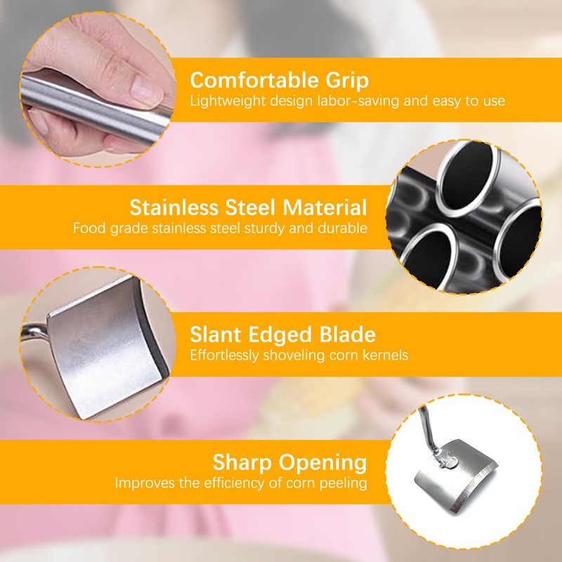 Corn Peeler,Stainless Steel Corn Stripping Tool,Corn Peeler for Corn on