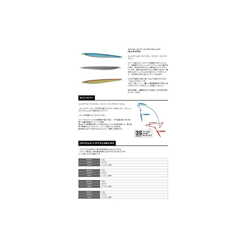Smith LTD Metal Jig Lure CB Muramasa 3S 210g 10