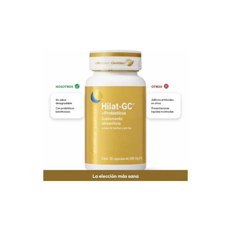 Power Golden Suplemento Herbal Cápsulas Hilat